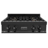 ZLINE 3-Piece Appliance Package - 30-Inch Rangetop, Over-the-Range Microwave Oven, and  Double Wall Oven in Black Stainless Steel (3KP-RTBOTRH30-AWD)