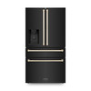 ZLINE 3-Piece Appliance Package - 48-Inch Dual Fuel Range, Refrigerator with Water Dispenser, and Dishwasher in Black Stainless Steel with Gold Accents