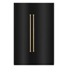 ZLINE 54-Inch Column 16.7 Cu. Ft. Refrigerator and 12.4 Cu. Ft. Freezer in Black Stainless Steel with Champagne Bronze Accent