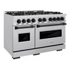 ZLINE 3-Piece Appliance Package - 48-Inch Dual Fuel Range, Refrigerator with Water Dispenser, and Dishwasher in Stainless Steel with Matte Black Accents