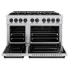 ZLINE 3-Piece Appliance Package - 48-Inch Dual Fuel Range, Refrigerator with Water Dispenser, and Dishwasher in Stainless Steel with Matte Black Accents
