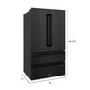 ZLINE 4-Piece Appliance Package - 48-Inch Rangetop with Brass Burners, Refrigerator, 30-Inch Electric Wall Oven, and Convertible Wall Mount Hood in Black Stainless Steel (4KPR-RTBRH48-AWS)