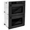 ZLINE 3-Piece Appliance Package - 30-Inch Rangetop, Over-the-Range Microwave Oven, and  Double Wall Oven in Black Stainless Steel (3KP-RTBOTR30-AWD)