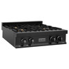 ZLINE 3-Piece Appliance Package - 30-Inch Rangetop, Over-the-Range Microwave Oven, and  Double Wall Oven in Black Stainless Steel (3KP-RTBOTR30-AWD)