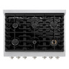 ZLINE 2-Piece Appliance Package - 36-inch Gas Range & Premium Range Hood in Satin Stainless Steel with White (2KP-SGRSWMRH36)