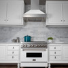 ZLINE 2-Piece Appliance Package - 36-inch Gas Range & Premium Range Hood in Satin Stainless Steel with White (2KP-SGRSWMRH36)