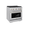 ZLINE 3-Piece Appliance Package - 30-Inch Gas Range, Microwave Oven and Dishwasher in Satin Stainless Steel (3KP-SGRSOTRHDW30)