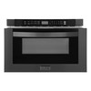 ZLINE 4-Piece Appliance Package - 36-Inch Dual Fuel Range with Brass Burners, Refrigerator, Microwave Drawer, and 3-Rack Dishwasher in Black Stainless Steel