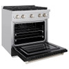 ZLINE 2-Piece Appliance Package - 30-inch Gas Range with Black Matte Door and Convertible Vent Range Hood in Stainless Steel (2KP-SGRBLMRH30)