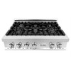 ZLINE 4-Piece Appliance Package - 36-Inch Rangetop, 30-Inch Double Wall Oven, 36-Inch Refrigerator with Water Dispenser, and Convertible Wall Mount Hood in Stainless Steel (4KPRW-RTRH36-AWD)