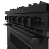 ZLINE 4-Piece Appliance Package - 36-Inch Gas Range, Hood, Refrigerator, and Dishwasher in Black Stainless Steel