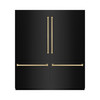 ZLINE Autograph Edition 72-Inch 39.6 cu. ft. French Door Built-In Bottom Freezer Refrigerator with Water Dispensers and Ice Makers in Black Stainless Steel with Graphite Gray Interior and Champagne Bronze Accents (GRBITZ-BS-72-CB)