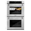 ZLINE 3-Piece Appliance Package - 36-Inch Rangetop, Wall Mount Range Hood, Double Wall Oven in Satin Stainless Steel (3KP-RTSRH36-AWD)