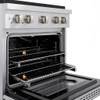 ZLINE 2-Piece Appliance Package - 30-inch Gas Range in Satin Stainless Steel and Convertible Vent Range Hood in Stainless Steel (2KP-SGRSSNRH30)