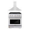 ZLINE 2-Piece Appliance Package - 30-inch Gas Range & Convertible Vent Range Hood in Stainless Steel (2KP-SGRRH30)