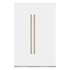 ZLINE 54-Inch Column 16.7 Cu. Ft. Refrigerator and 12.4 Cu. Ft. Freezer in White Matte with Bronze Accent