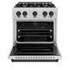 ZLINE 4-Piece Appliance Package - 30-Inch Dual Fuel Range, Hood, Refrigerator, and Dishwasher in Stainless Steel with Matte Black Accents