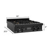 ZLINE 4-Piece Appliance Package - 30-Inch Rangetop with Brass Burners, Refrigerator, 30-Inch Electric Wall Oven, and Convertible Wall Mount Hood in Black Stainless Steel (4KPR-RTBRH30-AWS)