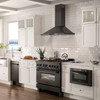 ZLINE 2-Piece Appliance Package - 36-Inch Rangetop and Convertible Range Hood in Black Stainless Steel (2KP-RTBRH36)