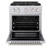 ZLINE 3-Piece Appliance Package - 30-inch Gas Range, Convertible Hood & Microwave Drawer in Stainless Steel (3KP-SGRRH30-MW)