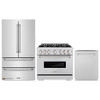 ZLINE 3-Piece Appliance Package - 36-Inch Dual Fuel Range, Refrigerator, and Dishwasher in Stainless Steel