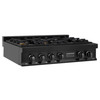 ZLINE 3-Piece Appliance Package - 36-Inch Rangetop, Double Wall Oven, and Convertible Wall Mount Range Hood in Black Stainless Steel (3KP-RTBRH36-AWD)