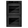 ZLINE 3-Piece Appliance Package - 36-Inch Rangetop, Double Wall Oven, and Convertible Wall Mount Range Hood in Black Stainless Steel (3KP-RTBRH36-AWD)