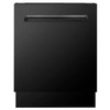 ZLINE 4-Piece Appliance Package - 36-Inch Dual Fuel Range with Brass Burners, Refrigerator, Microwave Oven, and 3-Rack Dishwasher in Black Stainless Steel