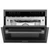 ZLINE 4-Piece Appliance Package - 36-Inch Dual Fuel Range with Brass Burners, Refrigerator, Microwave Oven, and 3-Rack Dishwasher in Black Stainless Steel