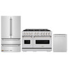 ZLINE 3-Piece Appliance Package - 48-Inch Dual Fuel Range, Refrigerator, and Dishwasher in Stainless Steel