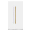 ZLINE 42-Inch Column 12.5 Cu. Ft. Refrigerator and 8.6 Cu. Ft. Freezer in White Matte with Gold Accent