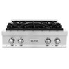ZLINE 2-Piece Appliance Package - 30-Inch Rangetop and Over-the-Range Microwave with Traditional Handle in Stainless Steel (2KP-RTOTRH30)