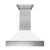 ZLINE 2-Piece Appliance Package - 48-inch Dual Fuel Range & Premium Range Hood in Satin Stainless Steel with White (2KP-RASWMRH48)