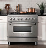 ZLINE 3-Piece Appliance Package - 36-inch Dual Fuel Range, Tall Tub Dishwasher & Premium Hood in Stainless Steel (3KP-RARH36-DWV)