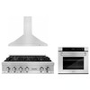 ZLINE 3-Piece Appliance Package - 36 in. Rangetop, 30 in. Wall Oven, & Premium Hood in Stainless Steel