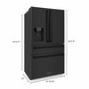 ZLINE 4-Piece Appliance Package - 36-Inch Dual Fuel Range with Brass Burners, Refrigerator with Water Dispenser, Convertible Wall Mount Hood, and 3-Rack Dishwasher in Black Stainless Steel (4KPRW-RABRH36-DWV)