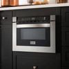 ZLINE 3-Piece Appliance Package - 48-Inch Gas Range, Premium Wall Mount Hood & Microwave Drawer in Stainless Steel (3KP-SGRRH48-MW)