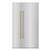 ZLINE 48-Inch Column 16.7 Cu. Ft. Refrigerator and 8.6 Cu. Ft. Freezer in Stainless Steel with Champagne Bronze Accent