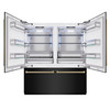 ZLINE Autograph Edition 72-Inch 39.6 cu. ft. French Door Built-In Bottom Freezer Refrigerator with Water Dispensers and Ice Makers in Black Stainless Steel and Champagne Bronze Accents (RBITZ-BS-72-CB)