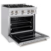 ZLINE 3-Piece Appliance Package - 30-Inch Gas Range, Refrigerator, and Dishwasher in Stainless Steel