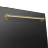 ZLINE 4-Piece Appliance Package - 30-Inch Gas Range, Hood, Refrigerator, and Dishwasher in Black Stainless Steel with Champagne Bronze Accents