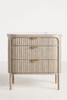 The Isla Marble-Top Fluted-Wood Single-Bathroom Vanity