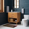 Mid-Century Open Storage Single Bathroom Vanity (24”–49") - Acorn