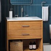 Mid-Century Open Storage Single Bathroom Vanity (24”–49") - Acorn
