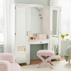 Hampton Vanity Desk with Mirrored Towers (66")