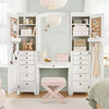Hampton Vanity Desk with Mirrored Towers (66")