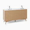 Mid-Century Double Bathroom Vanity (63") - Cerused White
