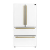 Forno Espresso Moena 36-inch 19.2 Cu.ft French Door Refrigerator in White with Antique Brass Handle (FFRBI1820-36WHT)