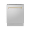 ZLINE 3-Piece Appliance Package - 30-Inch Paramount Autograph Dual Fuel Range, 36-Inch French Door Refrigerator with Water Dispenser, Dishwasher, in Stainless Steel with Gold Accents