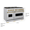 ZLINE Autograph 48-Inch Classic Gas Range with 8 Burner DuoPro™ Cooktop and Dual Ovens with Champagne Bronze Accents (PCGRZ-48-CB)
